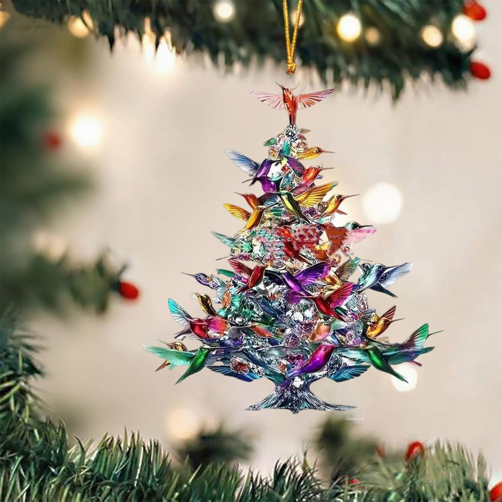Interior Design Xmas - Ornamenti per uccelli in acrilico 2D