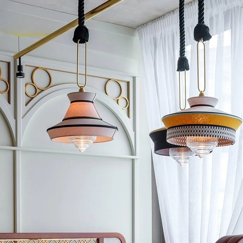 Interior Design Minimalist - Lampade a Sospensione Decorative in Tessuto