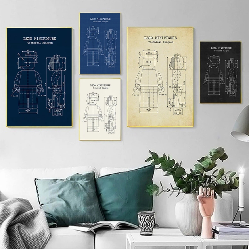 Legos Man Brevetto Poster vint - Interior Design Studio recensione e prezzo