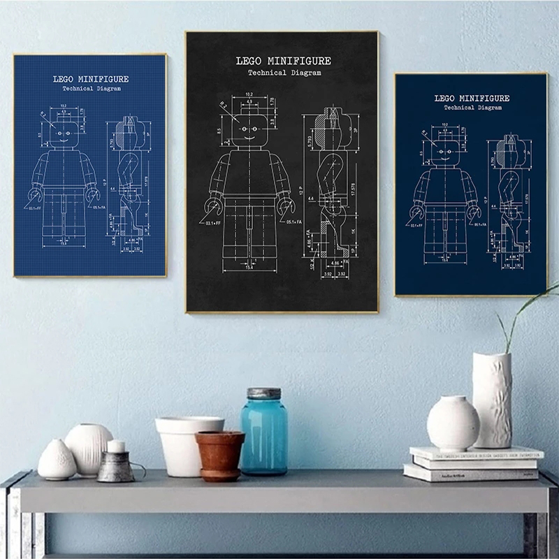 Legos Man Brevetto Poster vint - Interior Design Studio recensione e prezzo