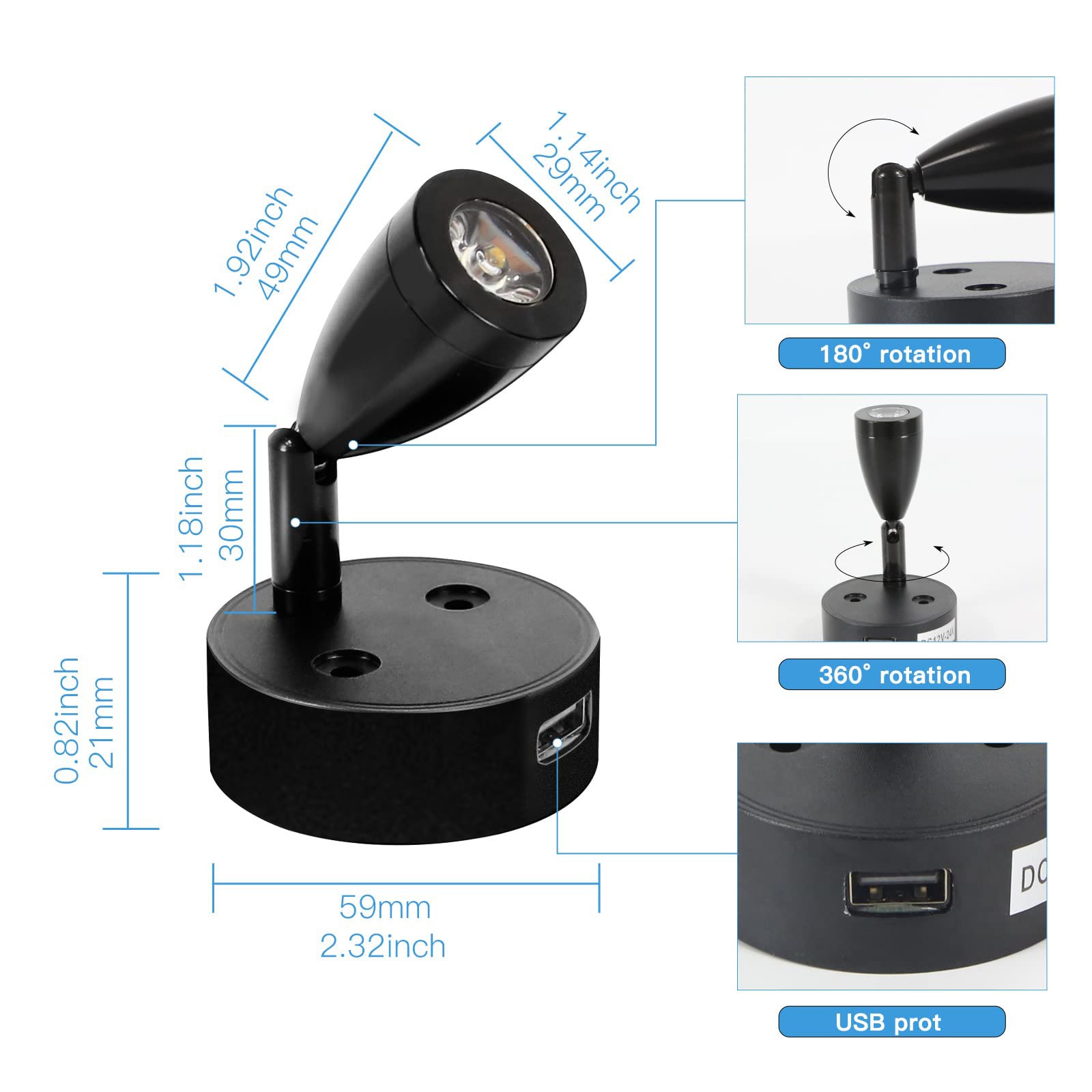 2/1PCS Argento/Nero DC 12-24V  - Interior Design Icon recensione e prezzo